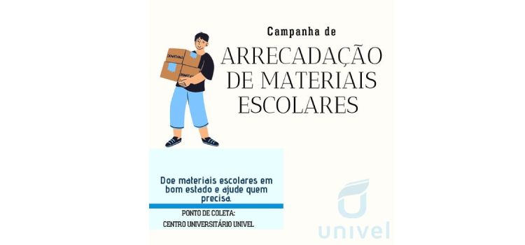 “BOA AÇÃO”: Projeto Educação Amiga visa arrecadar materiais escolares.