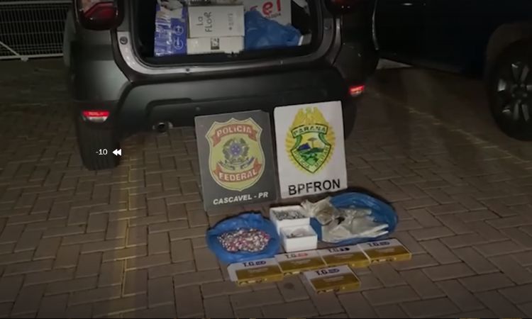 BPFron apreende medicamentos, drogas e eletrônicos na BR-277 em Cascavel