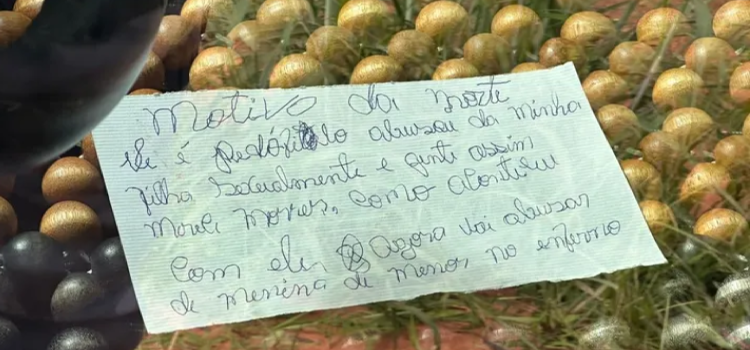 POLICIAL: Homem é encontrado morto com bilhete escrito 'abusou da minha filha sexualmente', em MT.