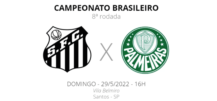 BRASILEIRÃO: Santos e Palmeiras jogam na Vila Belmiro tentando encostar na liderança.