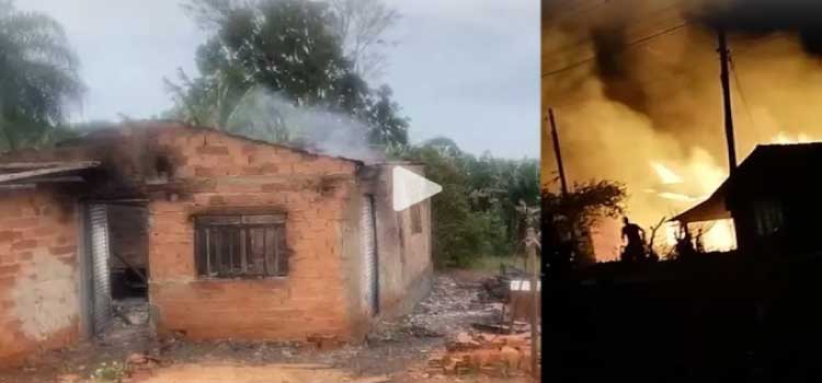 CASCAVEL: Chamas altas destroem casas no distrito de Juvinópolis.