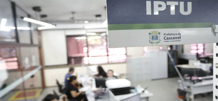 CASCAVEL: IPTU com 15% de desconto pode ser pago até o dia 20 de janeiro em Cascavel.