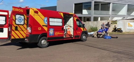 CASCAVEL: Mulher de 38 anos fica ferida em acidente no bairro São Cristóvão.