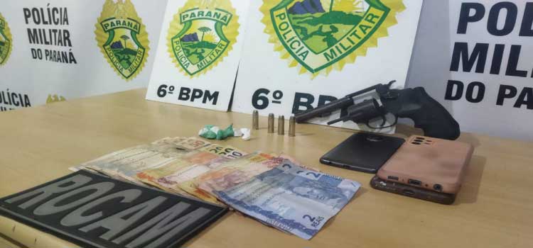 CASCAVEL: Quatro pessoas são presas com revólver e cocaína no Bairro Santa Felicidade