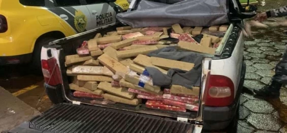 CONTRABANDO: Equipe do Pelotão de Choque apreende 616 quilos de maconha após abordagem na BR 277.