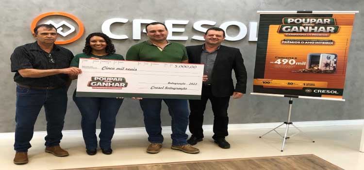Cresol Integração premia mais dois cooperados com R$5 mil cada.