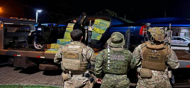 DESCAMINHO: BPFRON, Polícia Federal e Polícia Civil apreendem embarcação, carro e drogas em Guaíra.