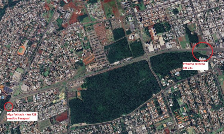 EPR Iguaçu programa manutenção em trecho da BR-277 no perímetro urbano de Foz do Iguaçu; tráfego em alça de acesso ficará impedido no sábado (13)
