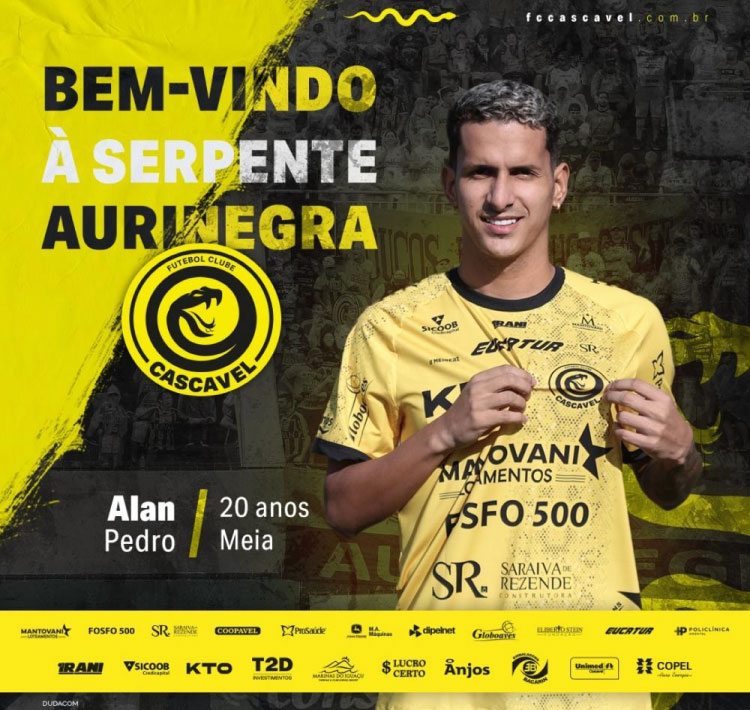 ESPORTES: Cascavel contrata novo camisa 10, o meia Alan Pedro do Vitória-BA.
