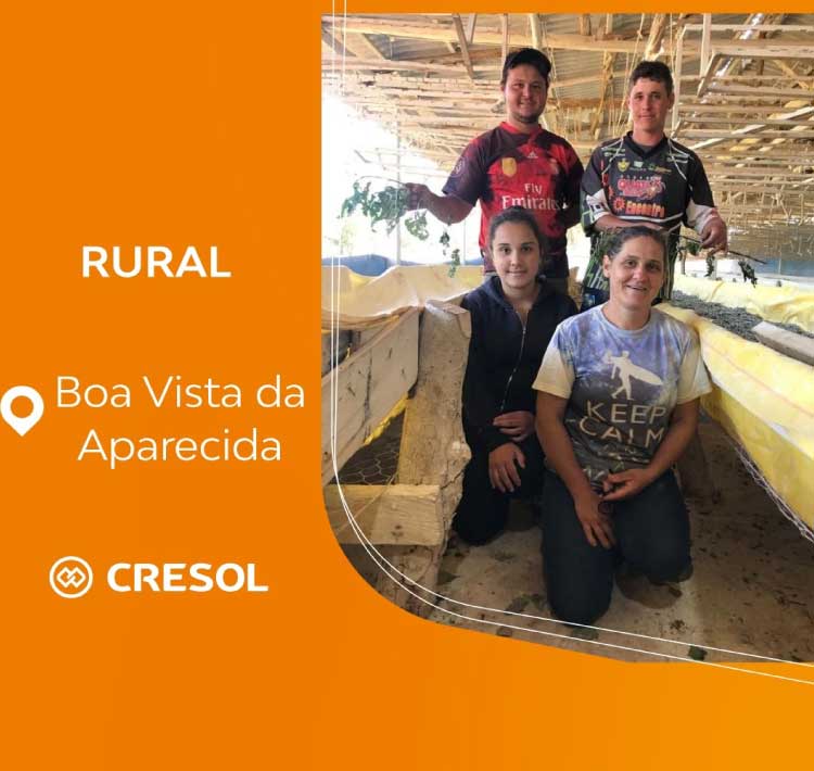 Família cooperada Cresol retoma atividade patriarcal com a ajuda da Cooperativa.