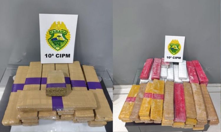 Fim de semana de combate ao tráfico: PM realiza duas grandes apreensões de maconha na rodoviária de Laranjeiras do Sul