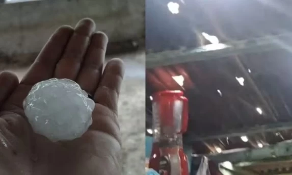 GRANIZO GIGANTE COM PEDRAS DO TAMANHO DE OVOS FURA TELHADOS EM GUARAPUAVA (PR)