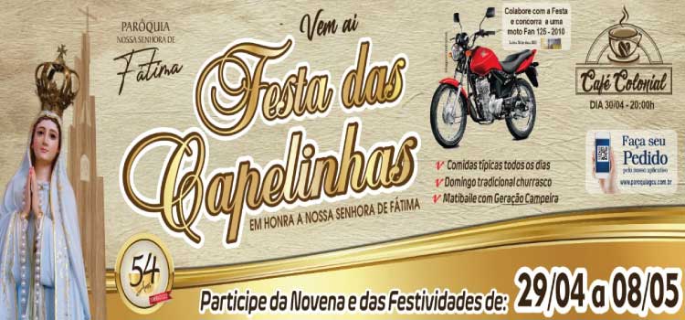 GUARANIAÇU: Acontece neste domingo (08), a tradicional da Festa das Capelinhas.
