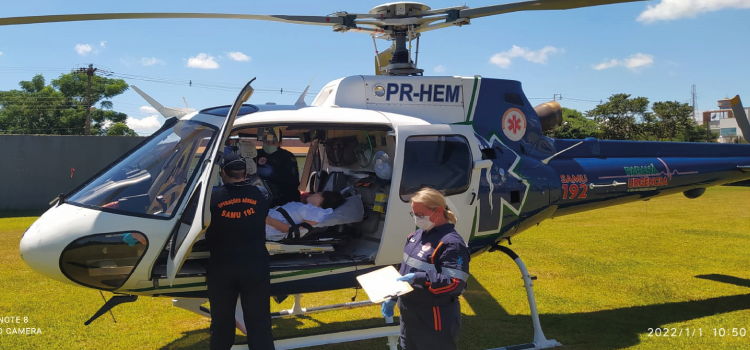 GUARANIAÇU: Aeromédico do CONSAMU atende paciente com quadro clínico de Choque Hipovolêmico