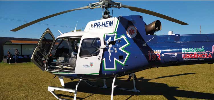 GUARANIAÇU: Aeromédico do Consamu auxilia no transporte a vítima de atropelamento na BR 277
