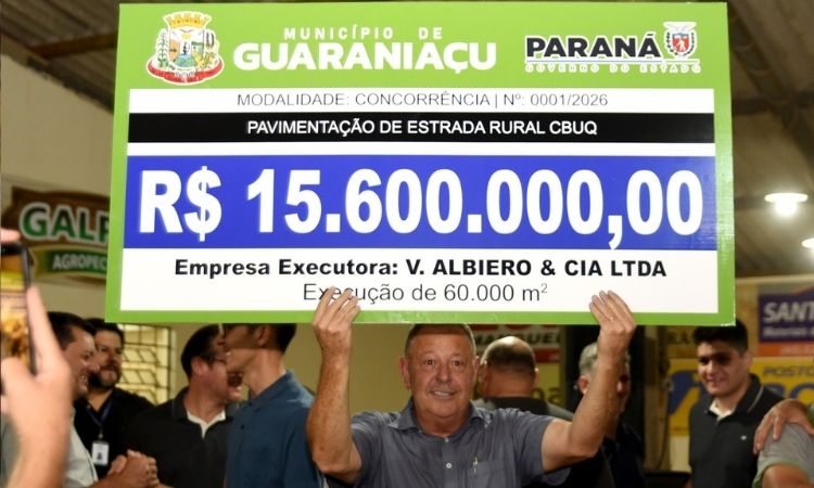 GUARANIAÇU: Após assinatura da Ordem de Serviço, obras de asfalto para Nova Brasília devem começar em 15 dias