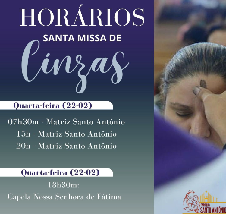GUARANIAÇU: Confira os horários da Santa Missa de Cinzas a ser realizada na próxima quarta-feira (22).