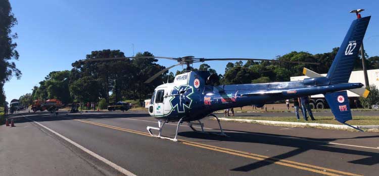 GUARANIAÇU: Grave acidente envolve motocicleta e camionete na rodovia BR 277, Km 506, comunidade de São Cristóvão/Soligo.