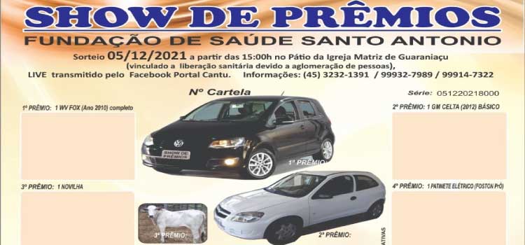 GUARANIAÇU: Hospital Santo Antônio promove Show de Prêmios para pagamento do 13º Salário de seus funcionários