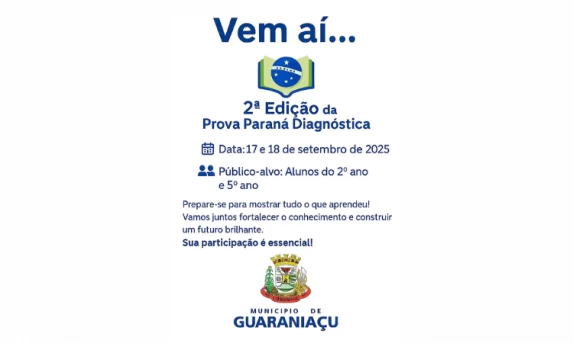 Guaraniaçu se prepara para a 2ª Edição da Prova Paraná Diagnóstica