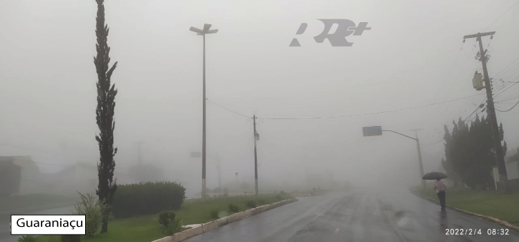 GUARANIAÇU: Sexta-feira de chuva e temperatura amena em todo o Estado.