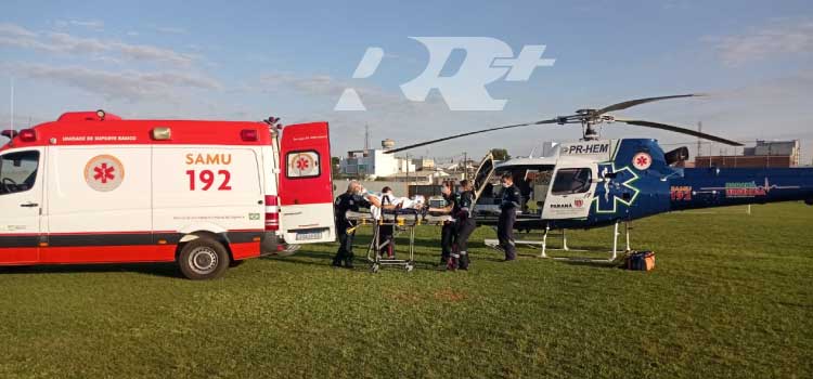 GUARANIAÇU: Transporte aeromédico do CONSAMU é acionado para transporte de paciente.