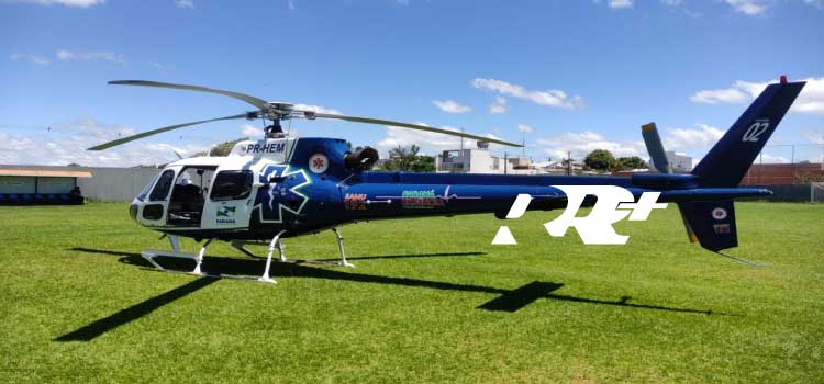 GUARANIAÇU: Vítima de acidente desta manhã no KM 502 da BR 277 é transferido para Cascavel pelo Aeromédico do CONSAMU.