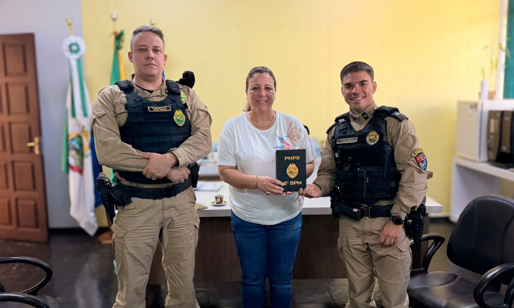 Ibema: Prefeita do município recebe representantes da Polícia Militar para tratar de segurança pública