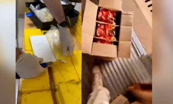 Mais de 80kg de cocaína são apreendidos em caixas de doces na BR 277 em Cascavel.