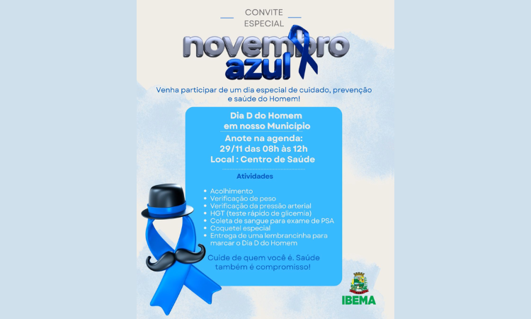 Novembro Azul: Ibema Promove o Dia D do Homem com Serviços de Saúde Essenciais.