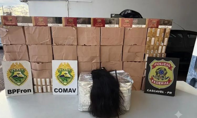 Operação apreende cigarros contrabandeados e 20 kg de cabelo humano na BR-277