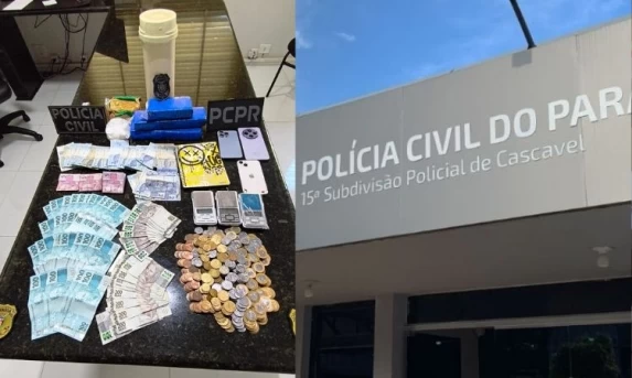 OPERAÇÃO NO CASCAVEL VELHO: POLÍCIA PRENDE FORAGIDO, DESMANTELA TRÁFICO E APREENDE R$ 7,2 MIL