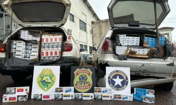 PF e Receita Federal Apreendem Carga de Cigarros Contrabandeados na PR-585