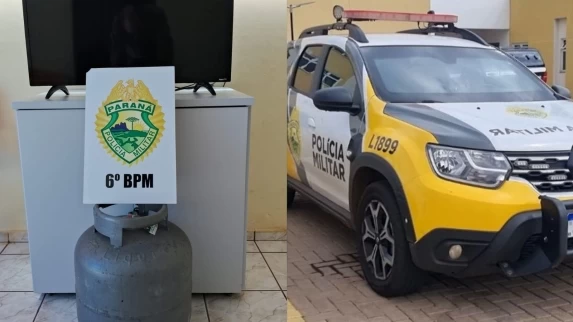 PM Recupera Televisão e Botijão de Gás Furtados Após Suspeito Tentar Usar Objetos Como Moeda de Troca em Catanduvas