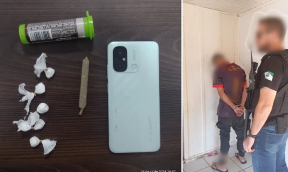 Polícia Civil do Paraná prende suspeito por tráfico de drogas e porte ilegal de arma em Quedas do Iguaçu.