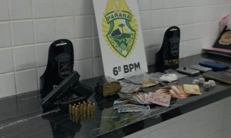 Polícia detém seis pessoas em ponto de tráfico de drogas no bairro Floresta em Cascavel.