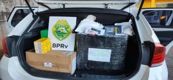 POLICIAL: BMW carregada com R$ 1 milhão em celulares é apreendida pela PRE na PR-180.