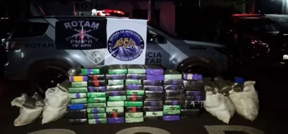 POLICIAL: PM apreende quase 800 quilos de maconha no interior de São Pedro do Iguaçu.