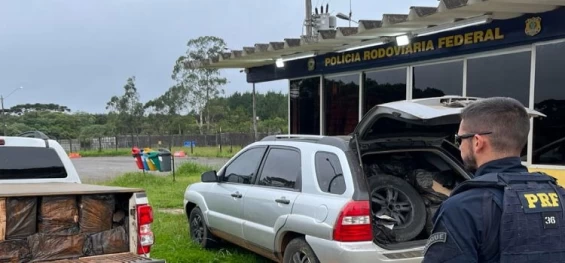 PRF apreende cerca de 1,7 tonelada de Camarão de origem estrangeira sem a devida refrigeração e higienização, em Guarapuava/PR.