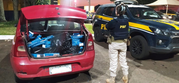 PRF apreende cigarro contrabandeado em Santa Terezinha de Itaipu/PR.