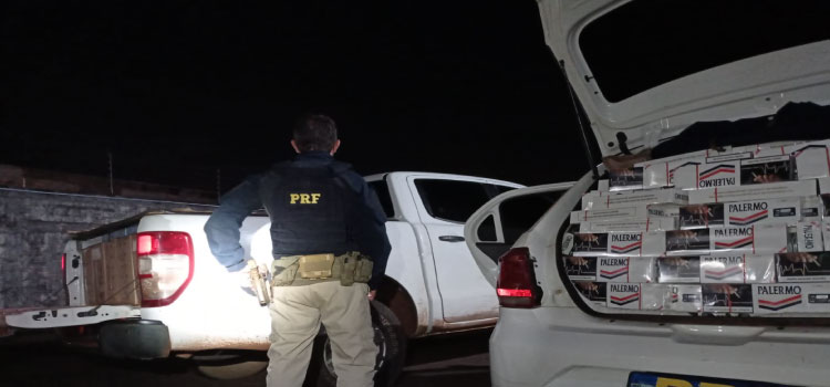 PRF apreende três veículos carregados com cigarros em Toledo-PR.