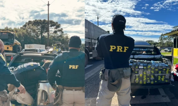 PRF prende mãe e filho com carga milionária de iPhones na BR-277, em Guarapuava (PR)