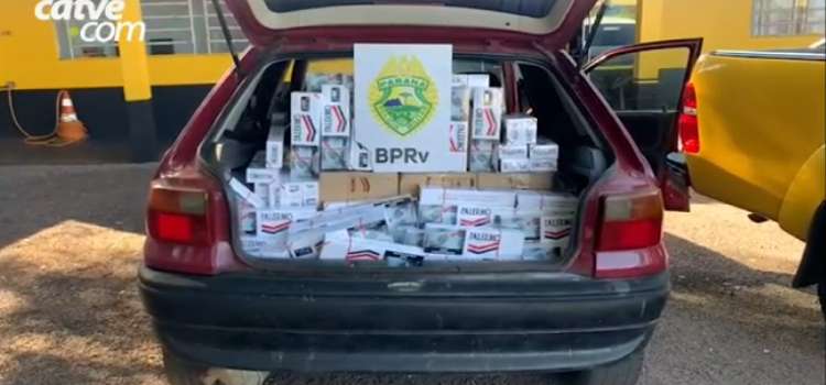 TOLEDO: Homem é preso transportando 13 caixas de cigarros na PR 585.