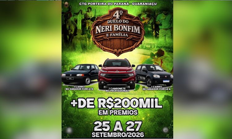 TRADIÇÃO E ADRENALINA: GUARANIAÇU PREPARA-SE PARA O 4º DUELO DO NERI BONFIM E FAMÍLIA COM MAIS DE R$ 200 MIL EM PRÊMIOS
