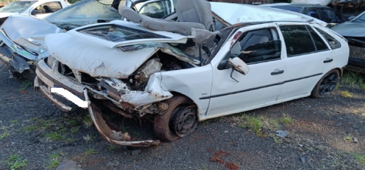 TRÂNSITO: Condutor fica ferido após capotar carro carregado com agrotóxicos na PR-180.