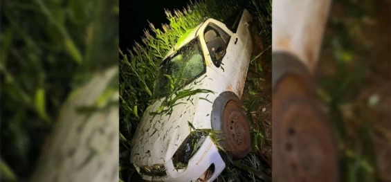 TRÂNSITO: Condutor perde controle da direção e sai da pista na PR 574 em Cafelândia.