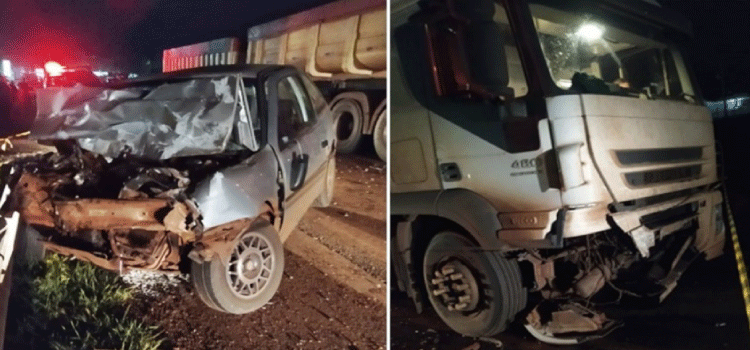 TRÂNSITO: Homem morre após colisão frontal com carreta na rodovia BR-163.