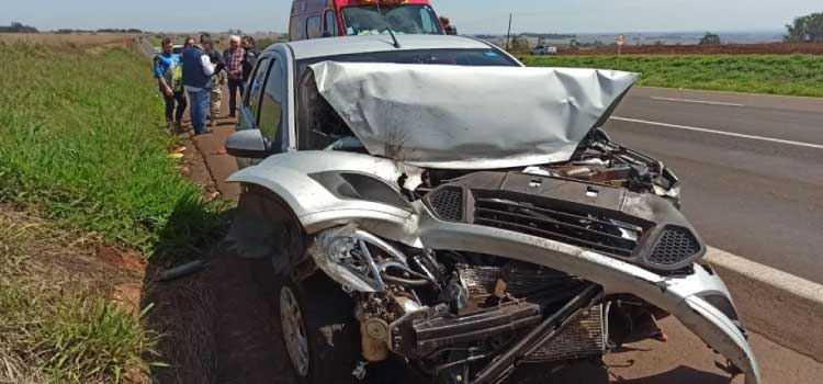 TRÂNSITO: Mulher ferida em acidente na BR 163 entre Toledo e Marechal Cândido Rondon.