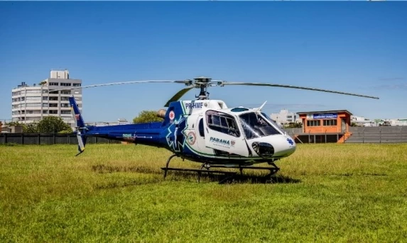 Urgência: Helicóptero do SAMU mobiliza Guaraniaçu para transporte de paciente com sintomas de infarto